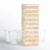 True Stack Stacking Blocks Drinking Game With Shot Glasses In Brown;clear