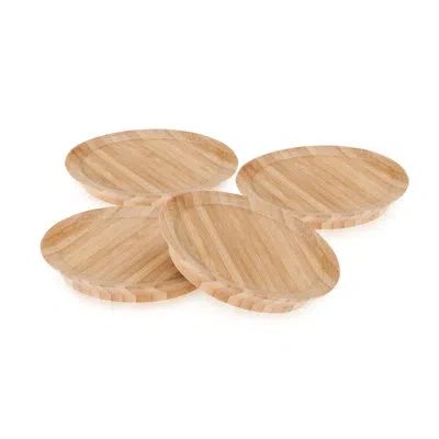 True Topper Natural Bamboo Appetizer Glass Toppers In Beige