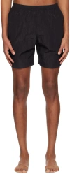 True Tribe Black Neat Steve Swim Shorts In Jet Black