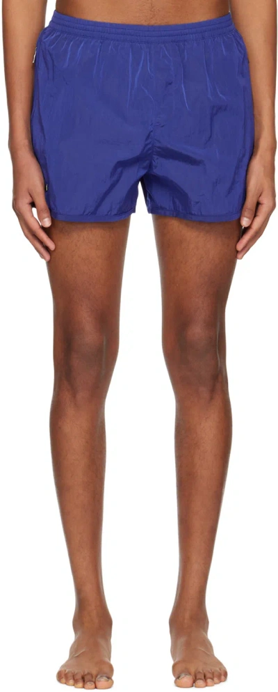 True Tribe Blue Short Steve Swim Shorts In Blue Zone