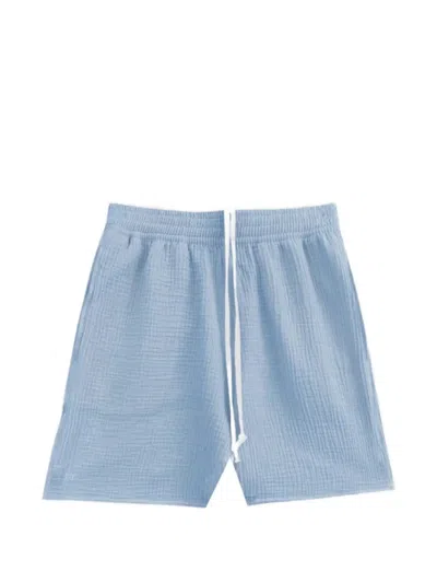 True Tribe Drawstring Textured Shorts In Blue
