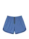 True Tribe Grid-pattern Drawstring-waist Swim Shorts In Blue