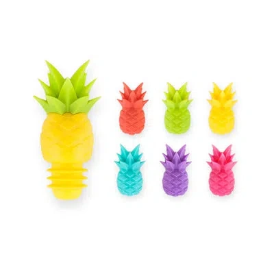 True Tropic Silicone Wine Charms & Bottle Stopper
