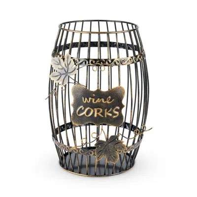 True Vineyard Wine Barrel Cork Holder Display In Bronze