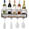 True Wall Mounted Wire Wine Shelf And Cork Cage In Brown