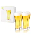 True Wheat Beer Glasses, Set Of 4 In Clear