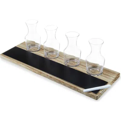 True Wine Flight Set, Set Of 4 In Brown