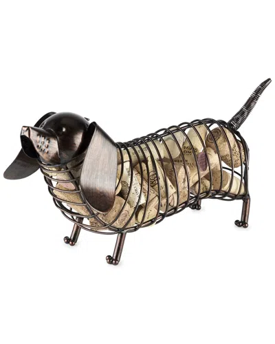 True Woof Dachshund Cork Holder In Brown