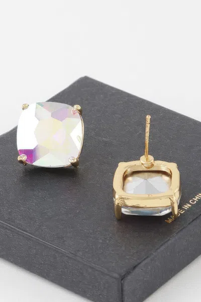 Truedames 14k Rhinestone Stud Earrings In Gold