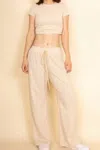 Truedames 2-piece Crop Tee & Wide Leg Lounge Pants Set In Neutral