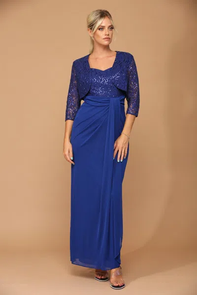 Truedames 2-pc Bolero Jacket Mother Of The Bride Dress In Blue