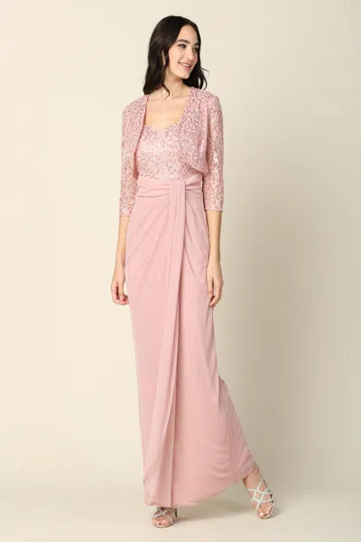 Truedames 2-pc Bolero Jacket Mother Of The Bride Dress In Pink
