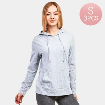 Truedames 3pcs - Solid Thin Pullover Hoodies In Gray