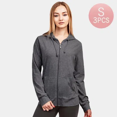 Truedames 3pcs - Solid Thin Zip Up Hoodie Jackets In Animal Print