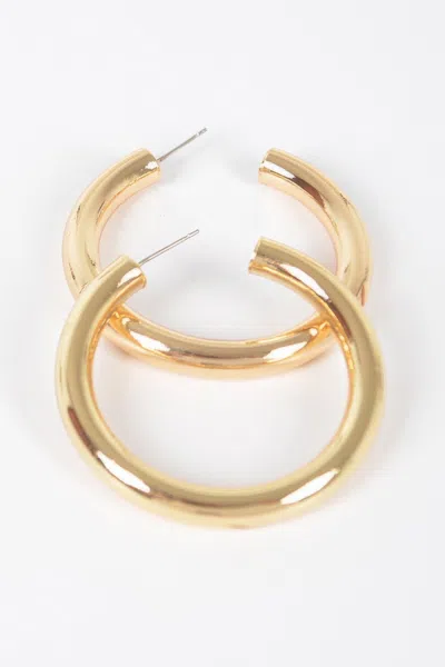 Truedames 5cm Metal Pipe Earring In Gold