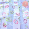 Truedames 6pcs - Satin Striped Easter Egg Pattern Print Scarf In Blue