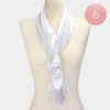 Truedames 6pcs - Satin Striped Print Scarf In Silver