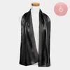 Truedames 6pcs - Sheer Satin Striped Lightweight Scarf In Black