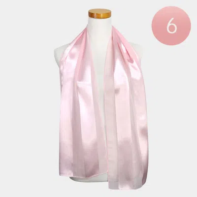 Truedames 6pcs - Sheer Satin Striped Lightweight Scarf In Multi