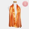 Truedames 6pcs - Sheer Satin Striped Lightweight Scarf In Orange