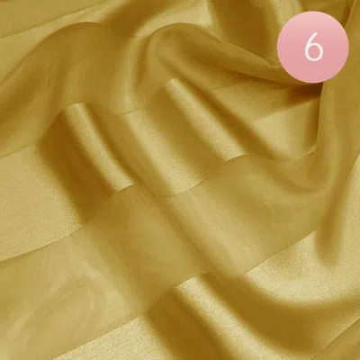 Truedames 6pcs - Sheer Satin Striped Lightweight Scarf In Yellow