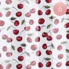 Truedames 6pcs - Silk Feel Cherry Pattern Print Scarf In White