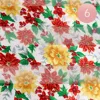 Truedames 6pcs - Silk Feel Holiday Poinsettia Flower Pattern Print Scarf In Multi