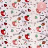 Truedames 6pcs - Silk Feel Satin My Best Teacher Apple Pattern Print Scarf In Pink