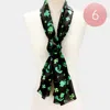 Truedames 6pcs - Silk Feel Satin Striped St. Patrick's Day Clover Scarf In Multi