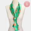 Truedames 6pcs - Silk Feel Striped Gingerbread Man Cane Candy Tree Scarf In Green
