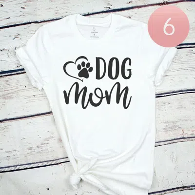 Truedames 6pcs - Assorted Size Dog Mom Graphic T-shirts In White