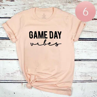 Truedames 6pcs - Assorted Size Game Day Vibes Graphic T-shirts In Pink