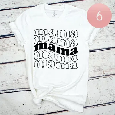Truedames 6pcs - Assorted Size Mama Graphic T-shirts In White
