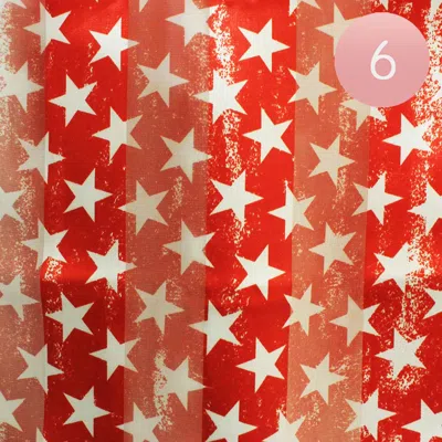 Truedames 6pcs - Silk Feel Satin Striped Star Pattern Printed Scarves