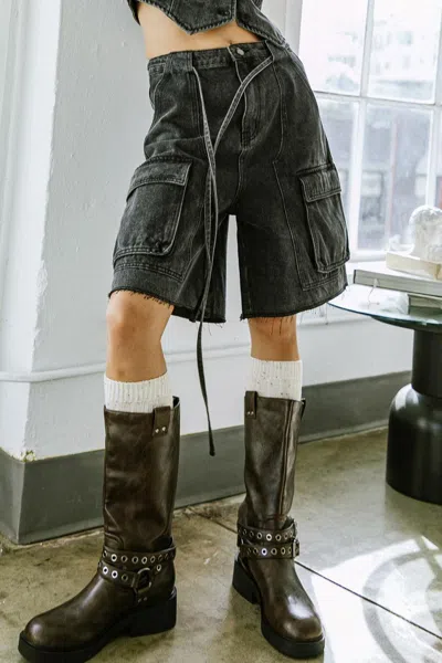 Truedames A Better Day Denim Shorts In Grey
