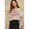 Truedames A French Terry Knit Graphic Sweatshirt In Multi