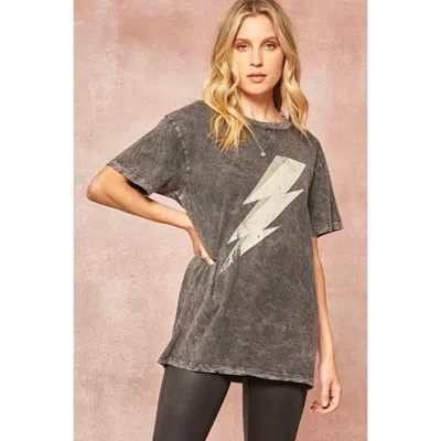 Truedames A Mineral Washed Graphic T-shirt In Pink