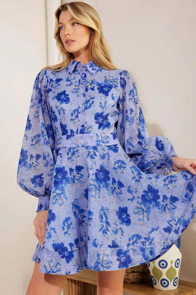 Truedames A Part Of It Woven Mini Dress In Blue