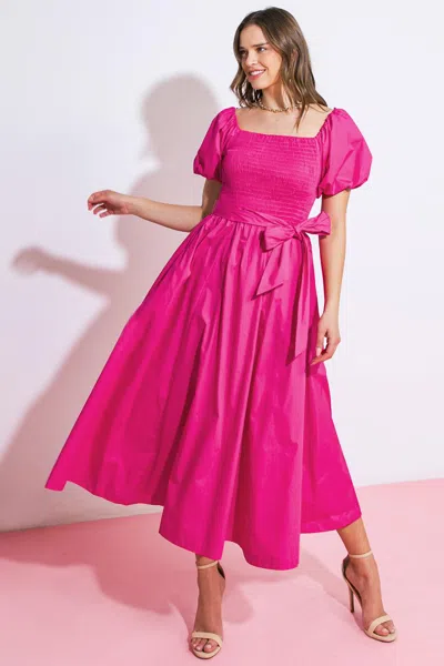 Truedames A Peaceful Place Woven Midi Dress In Pink