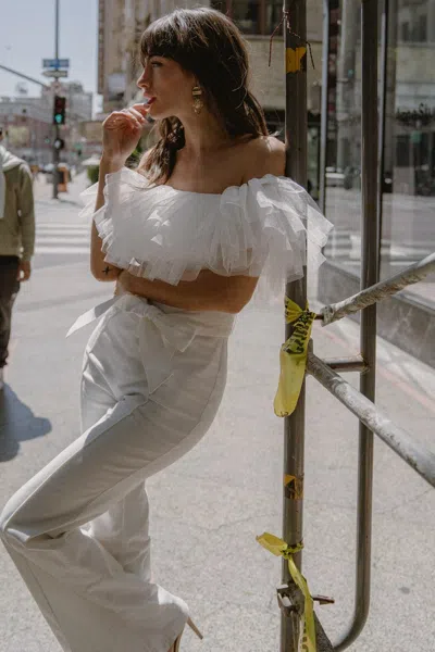 Truedames A Power Mood White Denim Jumpsuit