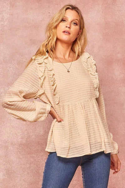 Truedames A Semi-sheer Striped Woven Top In White