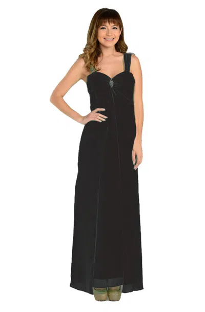 Truedames A Simple Chiffon Bridesmaid Dress In Black