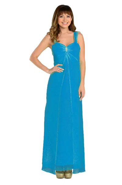 Truedames A Simple Chiffon Bridesmaid Dress In Blue