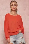 Truedames A Solid Knit Sweater In Pink