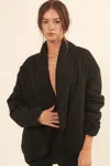 Truedames A Solid Woven Jacket In Black