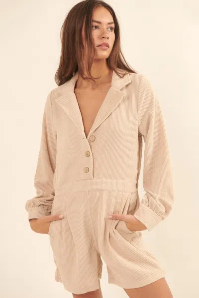Truedames A Woven Corduroy Romper In White