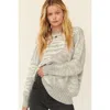 Truedames A Zebra Print Pullover Sweater In Gray
