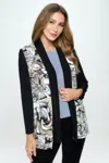 Truedames Abstract Contrast Jacket In Black