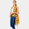 Truedames Abstract Floral Vest Cover Up In Yellow