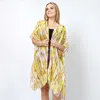 Truedames Abstract Foil Print Kimono Poncho In Multi